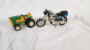 Toy Tractor and Motorcycle Models