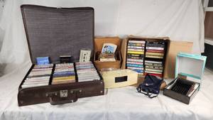 Collection of Vintage Cassette Tapes and Radios