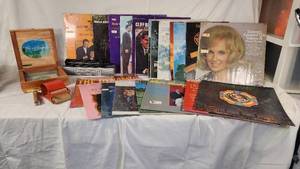 Vinyl Record Collection, Cigar Accessories, and Cigar Box