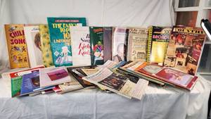 Lot of Music Songbooks and Sheet Music Collection including Readers Digest Childrens Songs, Santas Holiday Favorites, and Broadway Hits