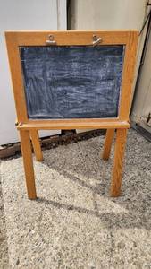 Wooden Chalkboard and Whiteboard Easel