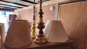 Brass Lamps and Lamp Shades