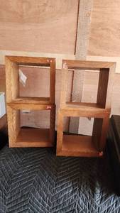 Wooden Shelves Set Including Two Units