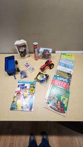 Assorted Vintage and Collectible Items including Star Trek Book and Record Set, Disney Figurines, and More
