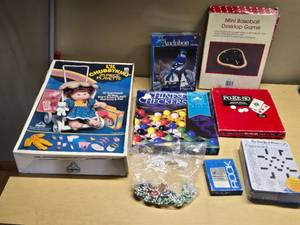 Lil Chubbykins 25 Piece Playette Doll Set, Audubon Puzzle, Chinese Checkers, Poker Chips and More Games
