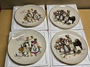 Norman Rockwell Collector Plates Including The Traveling Salesman and The Country Pedlar