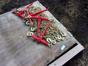 4- 516 Grade 80 Chains & 4- 516 Ratchet Binders (UNUSED)