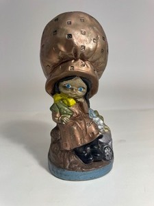 Vintage 1970s Little Girl Bonnet Ceramic Figurine