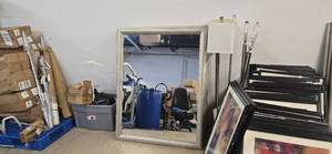 Lot of 11 Large Mirrors in wooden frame ( Dimensions: 46"W x 58"H).