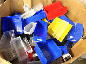 ANOTHER STORAGE SCORE!! MSRP HUGE MIXED LOT 200+ AKRO-MILS AkroBins Stackable Storage Bins Heavy Duty Industrial *Most Bins stack, sit on shelving or hang from panels/rails Perfect For Shop, Garage, Warehouse Parts Storage