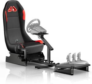 Racgting Foldable Racing Simulator Cockpit with Leather Seat