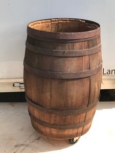 Large Vintage Whiskey Barrell on Casters