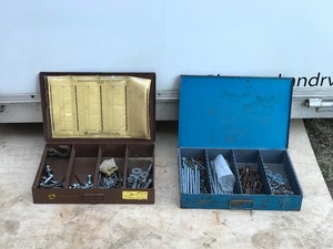 2 - Metal Tool  Hardware Storage Boxes with Hardware