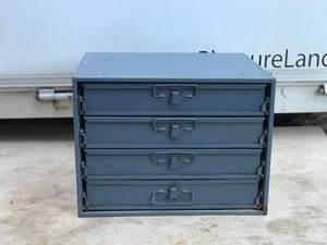 4 - Tray Metal Tool  Hardware Storage Box Full of Hardware