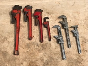 Lot of 7 Pipe  Monkey Wrenches