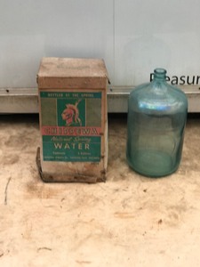 Large Glass Bottle with Original Box - Chippewa Natural Spring Water (Box is in Rough Shape)