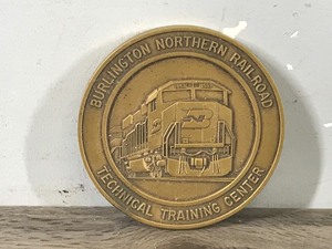 Large Collectible Burlington Northern Railroad Coin - Technical Training Center, Education and Industry, An Innovative Partnership