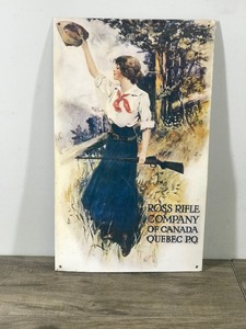 Ross Rifle Company of Canada Quebec P.Q. Metal Sign