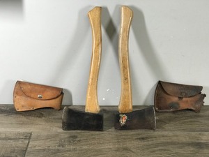 2 - Hatchets with Leather Protective Sheaths