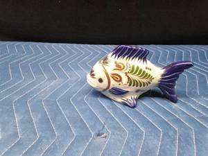 Signed Mexican pottery fish by Mateos