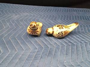 Pair of Mexican pottery birds (1 signed)