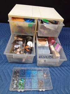 4 Drawer storage unit with craft supplies