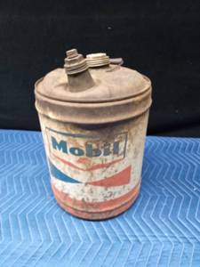 Vintage 5gal. Mobile metal oil can
