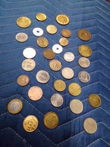Foreign coins and tokens