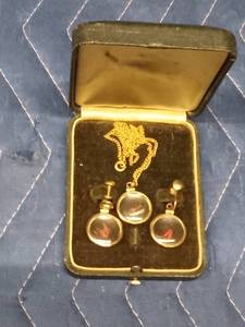 Fishing fly earrings and necklace set