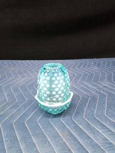 Vintage Fenton blue Hobnail fairy lamp