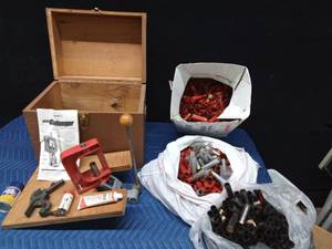 2001 challenger Shell Leader in wooden box with lots of empty shell casings