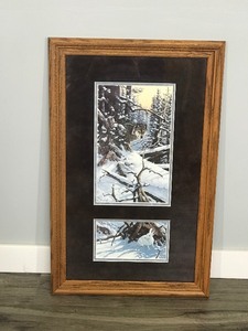 Framed Art Picture by DERK 87 - Wolf and Rabbit