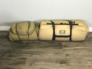 US Military Mountain Regular Sleeping Bag & Cabelas Thick Light Duty Sleeping Pad