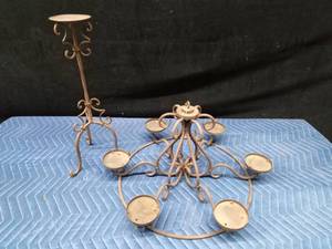 metal candle chandelier and standing candle holder