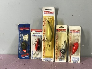 Lot of 5 Norman Fishing Lures in Original Packages