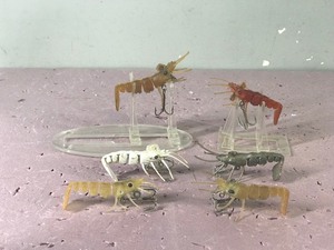 Lot of 6 Fishing Lures Shaped Like Shrimp