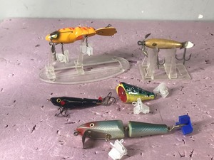 Lot of 5 Collectible Wooden Fishing Lures