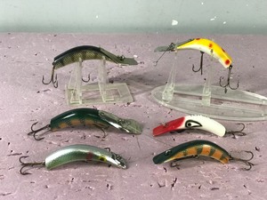 Lot of 6 Ike Fishing Lures - Lazy Ike 2 & Kautzky Deep Ike - Some are wood