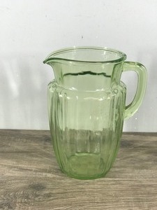 Collectible Uranium Glass Pitcher - Glows Green when hit with a Black Light
