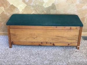 Wood Bench  Chest with Cloth Top