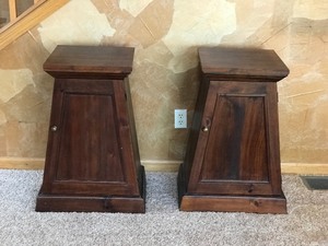 Pair of Wood Night Stands with Shelving
