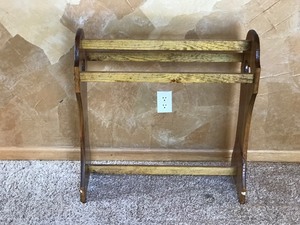 Wood Quilt Rack with Hearts Carved out on the Side