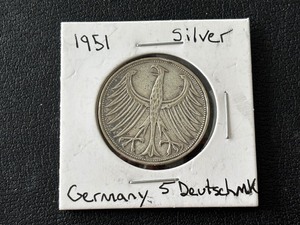 1951 German Silver 5 Deutschmark