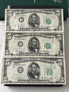1950 Green Seal $5 Dollar Federal Reserve Notes