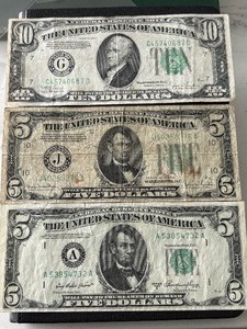 $5 and $10 Dollar Federal Reserve Notes