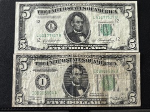 Green Seal $5 Dollar Federal Reserve Notes