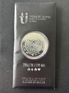 Treasure Island Casino Silver Plated Players Club Coin
