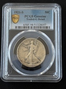 1921-S Walking Liberty Half Dollar PCGS Genuine KEY DATE Only 548,000 Minted