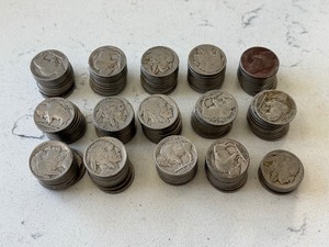 145 Buffalo Nickels Many No Dates
