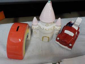 3 Ceramic Piggy Banks...